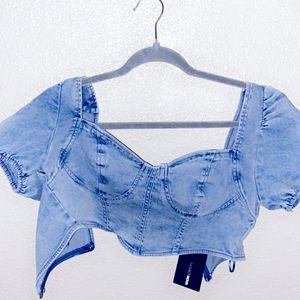 fashion nova cropped denim top